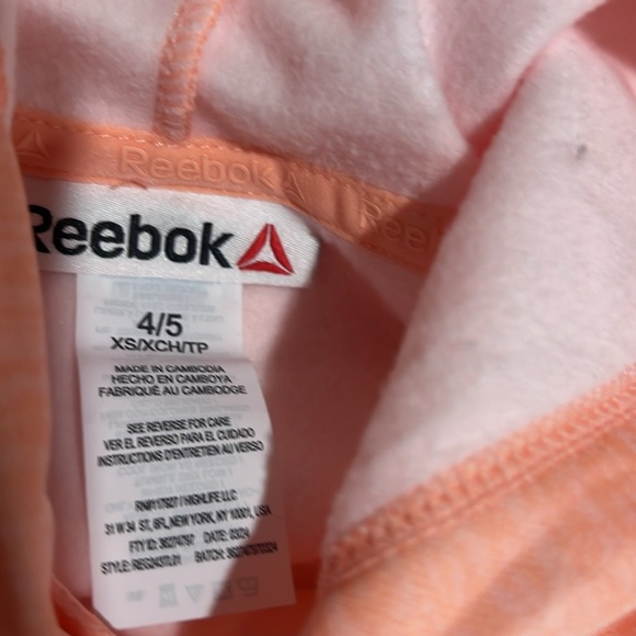 Reebok Girl’s Peach Hoodie - Picture 2 of 2